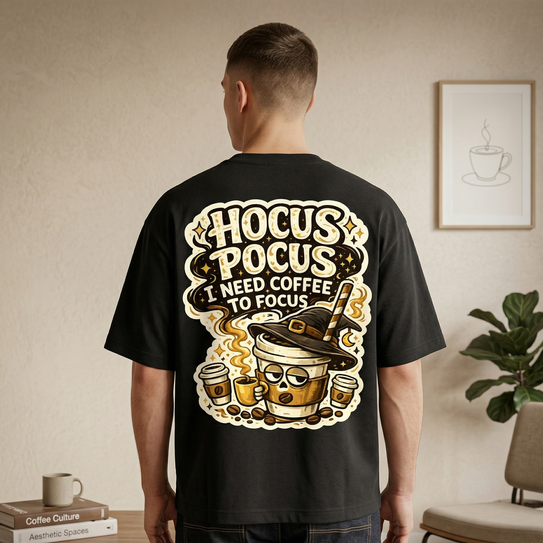 Hocus Pocus I Need Coffee Oversized T-Shirt