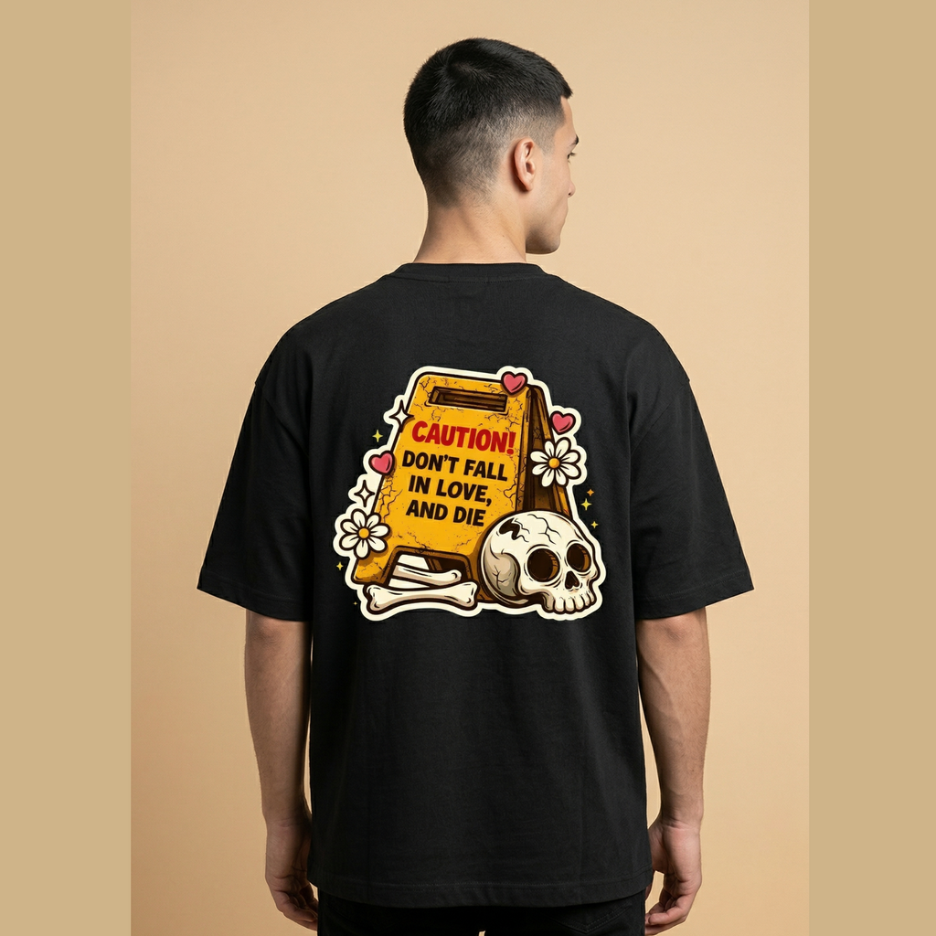 Caution: Don’t Fall In Love Oversized Tee